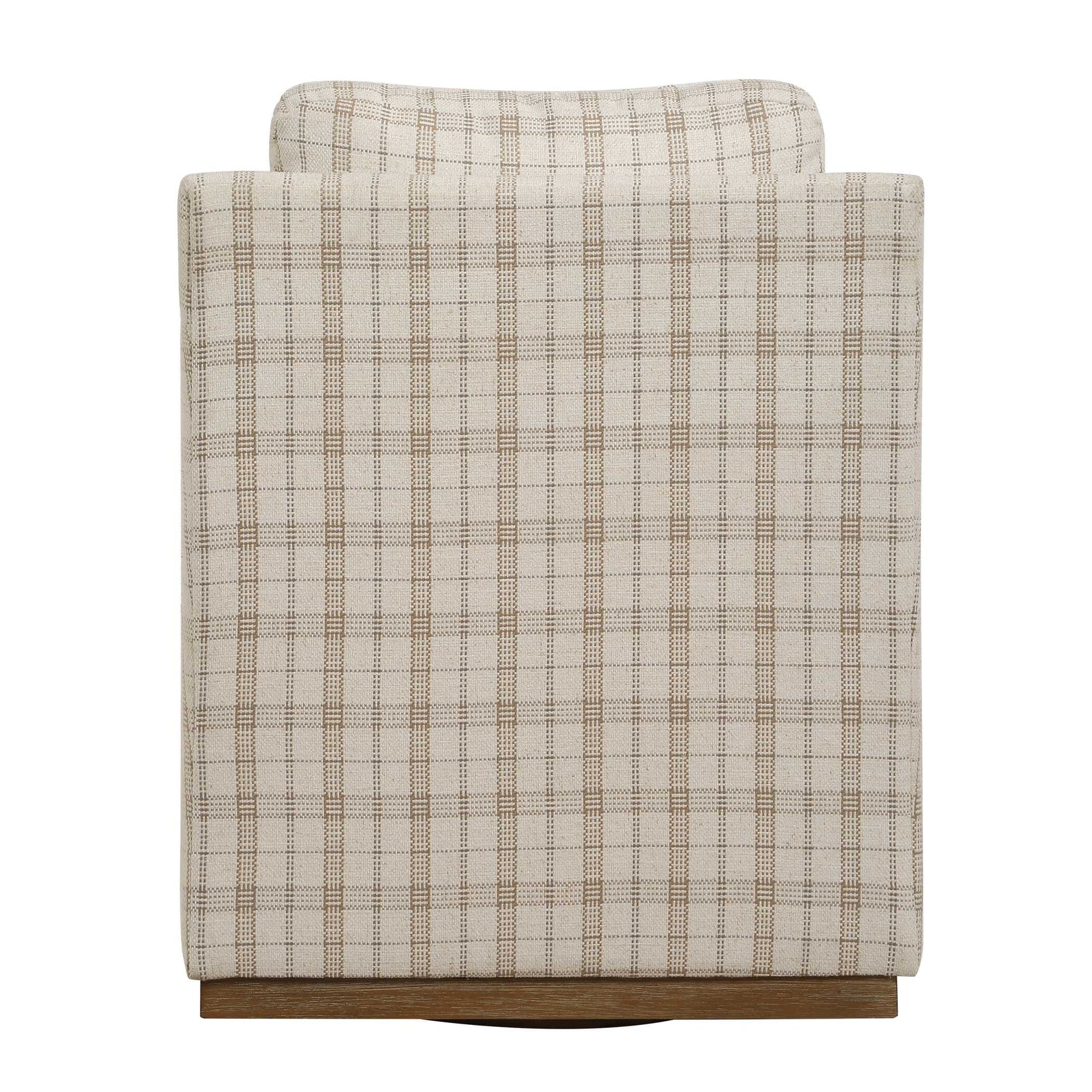Basie White Casual Linen Swivel Chair