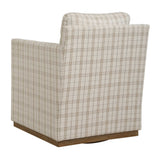 Basie White Casual Linen Swivel Chair