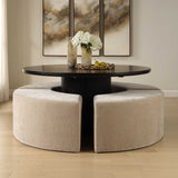 Khai Brown Rounded Plush Dining Bench