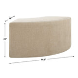 Khai Brown Rounded Plush Dining Bench