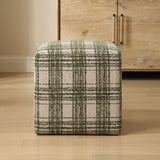 Joie Ireland Green/White Plaid Ottoman