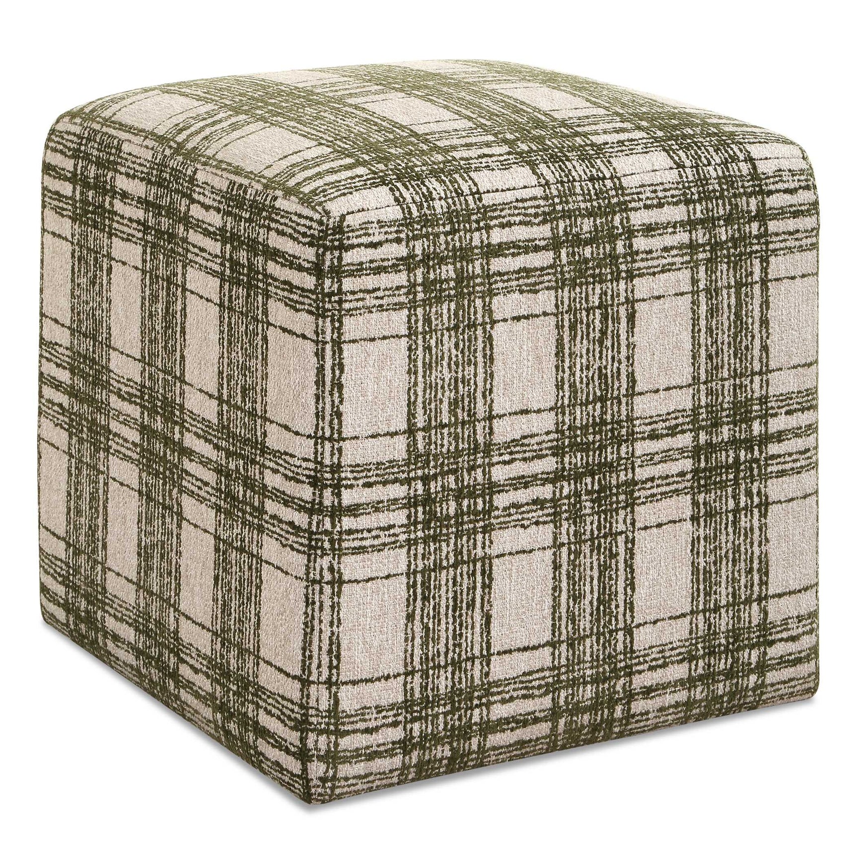 Joie Ireland Green/White Plaid Ottoman