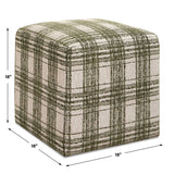 Joie Ireland Green/White Plaid Ottoman