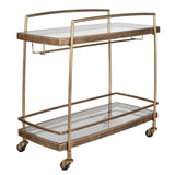 Scarritt Antique Brass Bar Cart