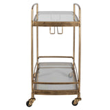Scarritt Antique Brass Bar Cart