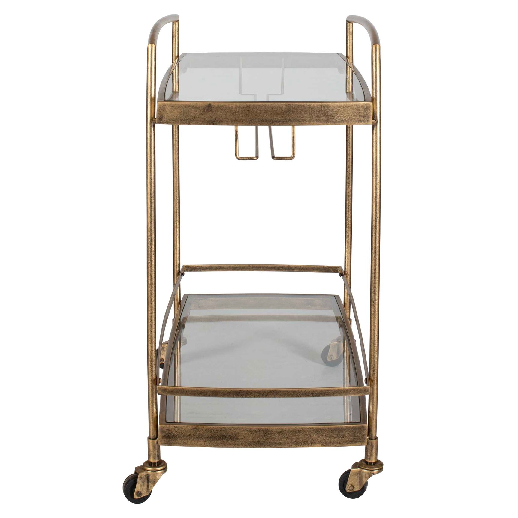 Scarritt Antique Brass Bar Cart