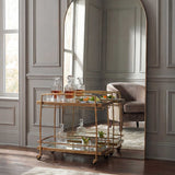 Scarritt Antique Brass Bar Cart