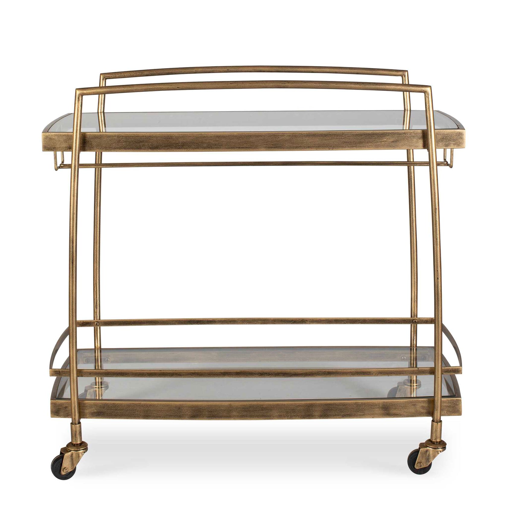 Scarritt Antique Brass Bar Cart