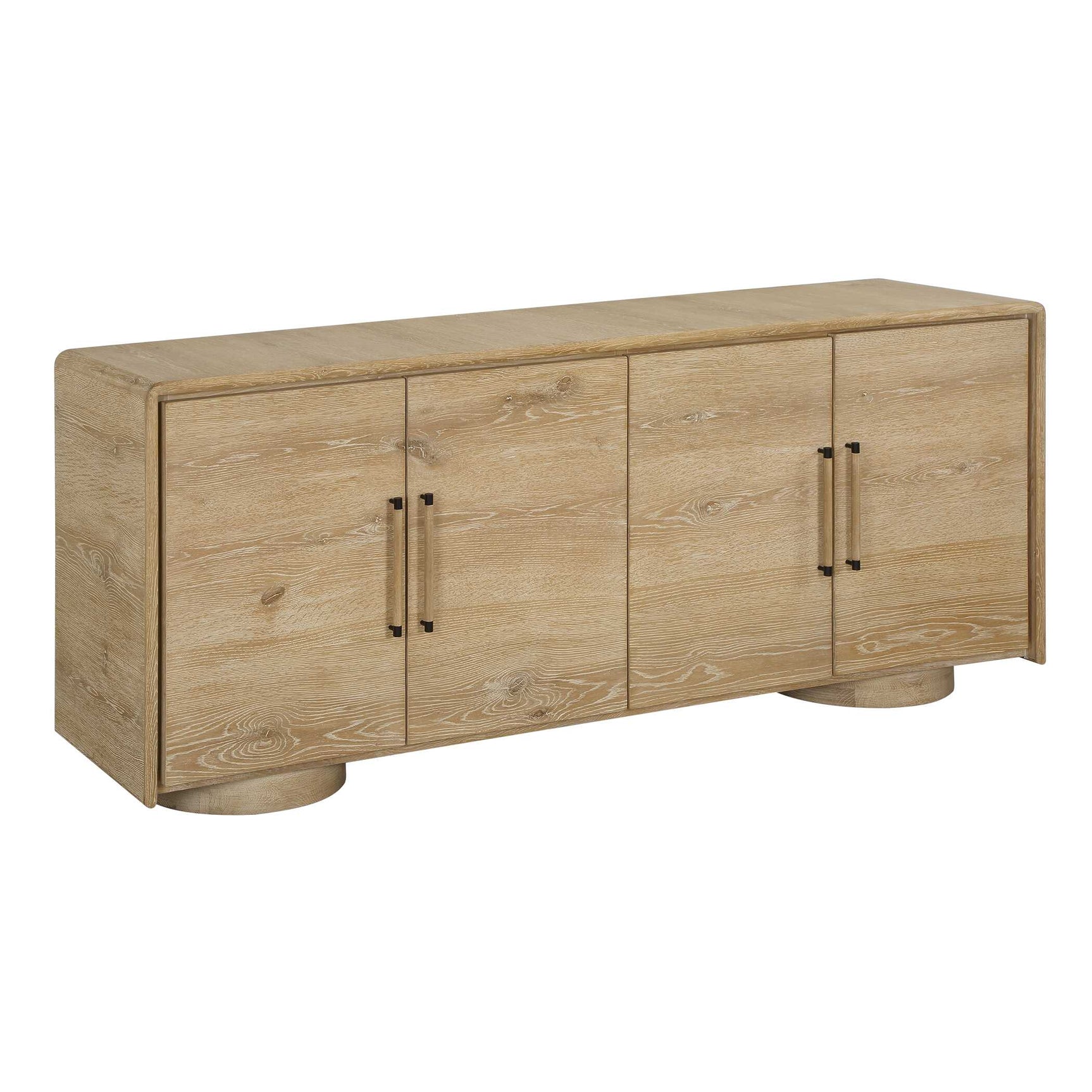 Evanston Natural Oak 4 Door Cabinet