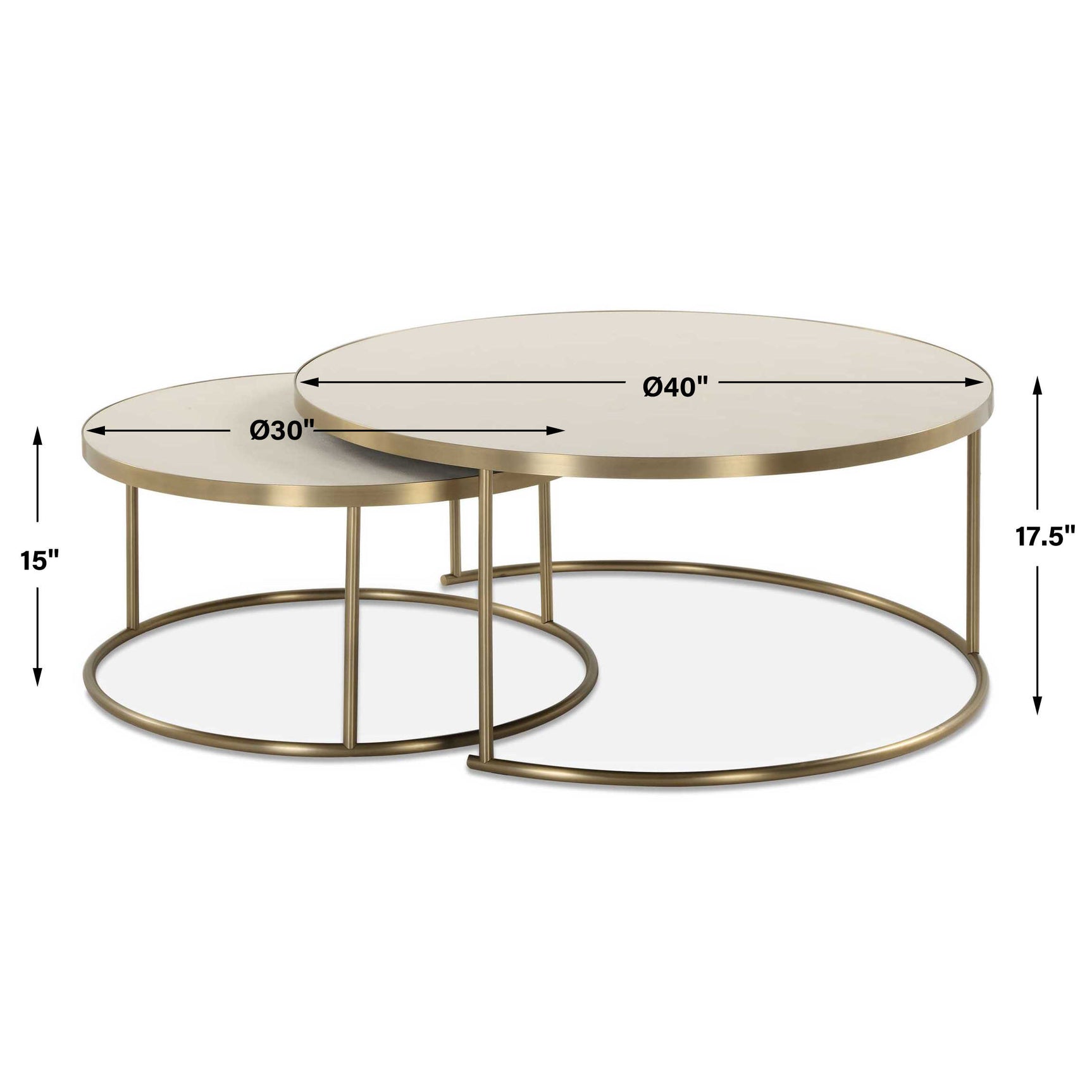 Aragon White Nesting Coffee Tables (Set of 2)