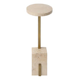 Feranno Brass Travertine Accent Table