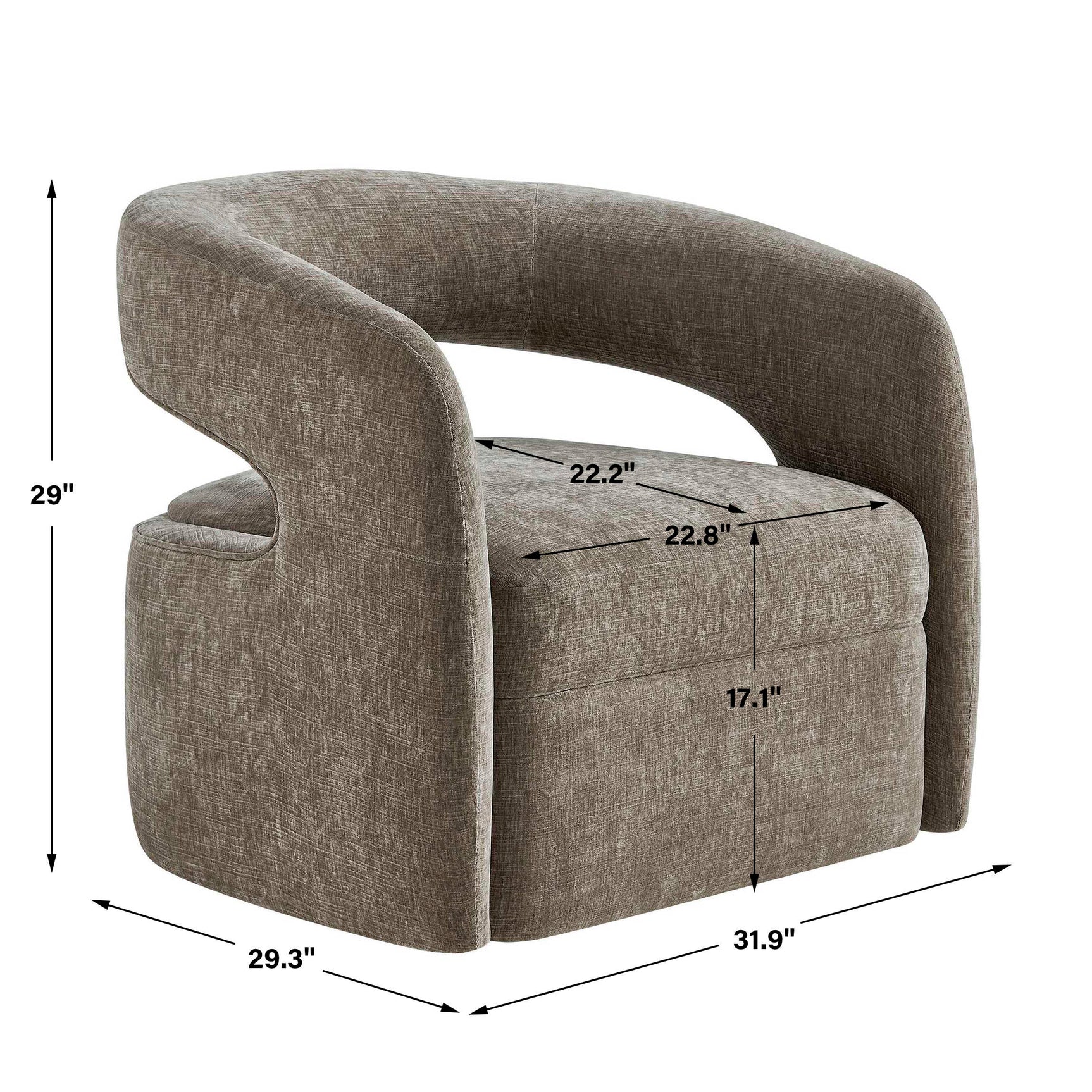 Breis Gray Swivel Barrel Chair
