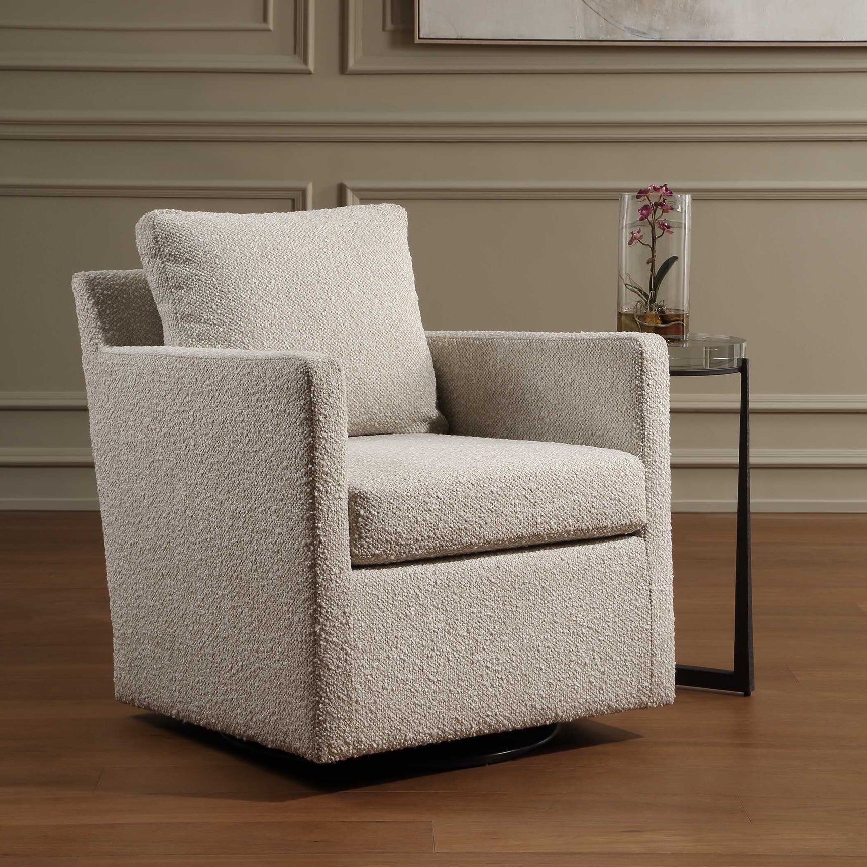 Tisdell Cream Swivel/Glider Chair