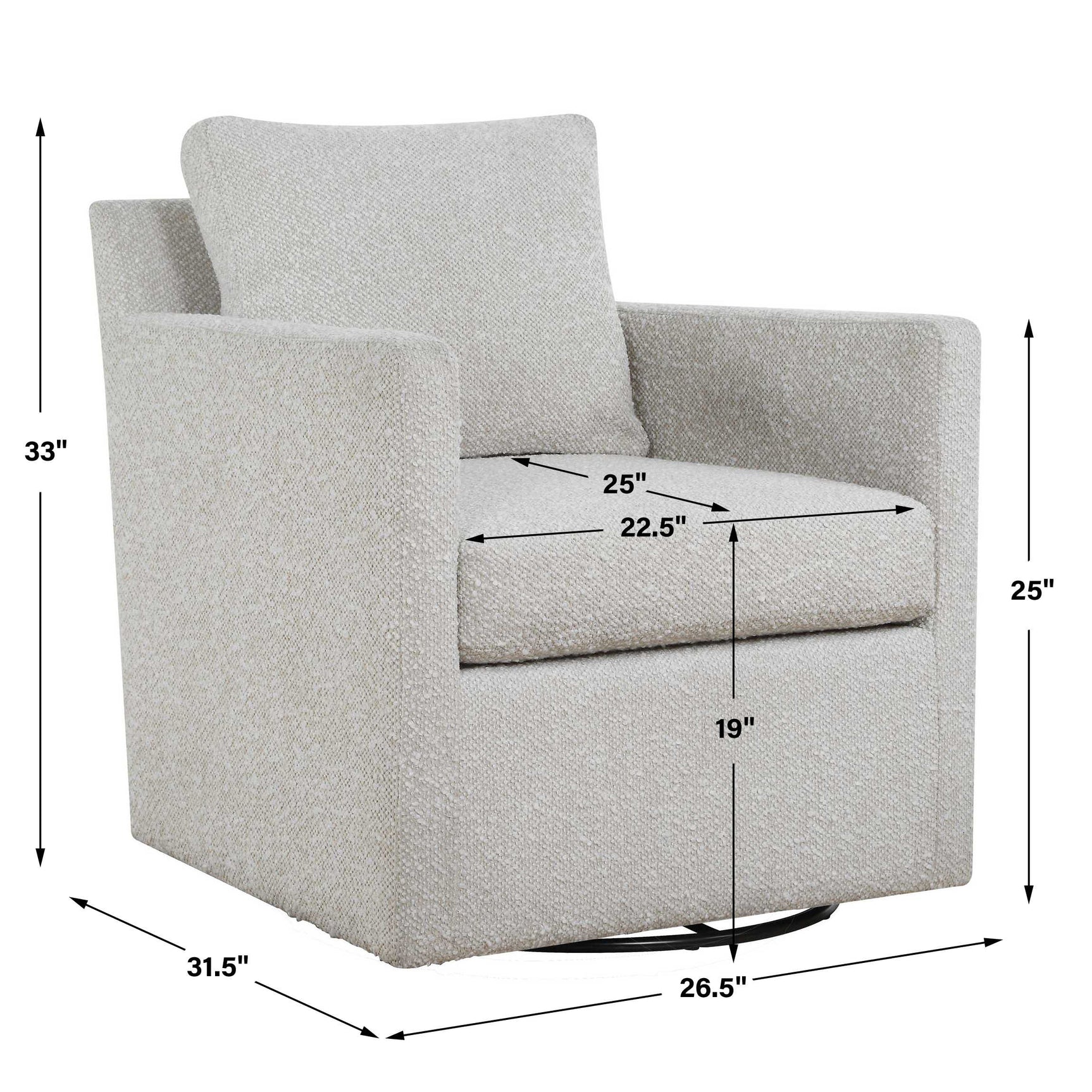 Tisdell Cream Swivel/Glider Chair