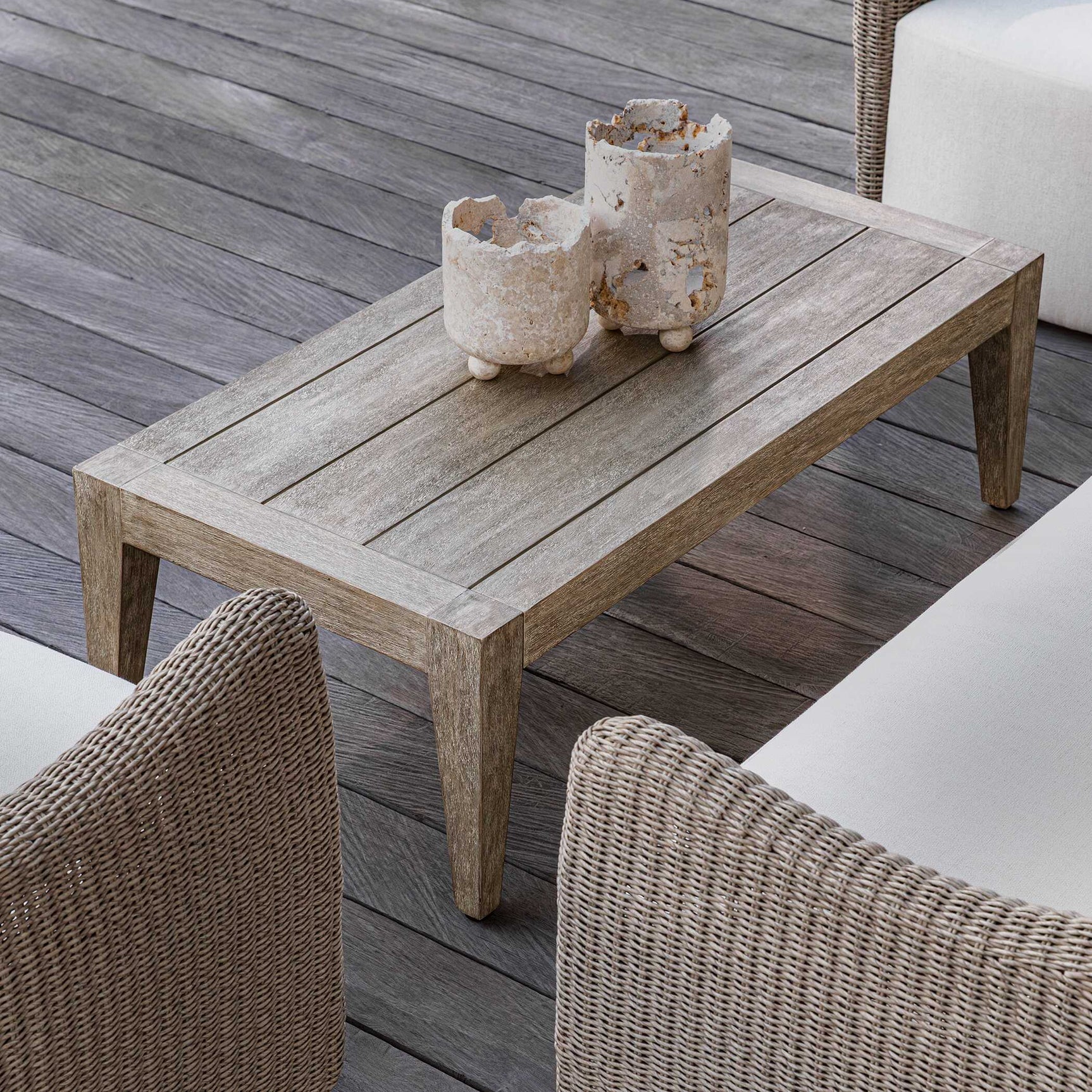 Kirkham Woodtone Indoor-Outdoor Wood Coffee Table