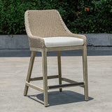 Paloma Brown/Gray/White Outdoor Wicker Counter Stool