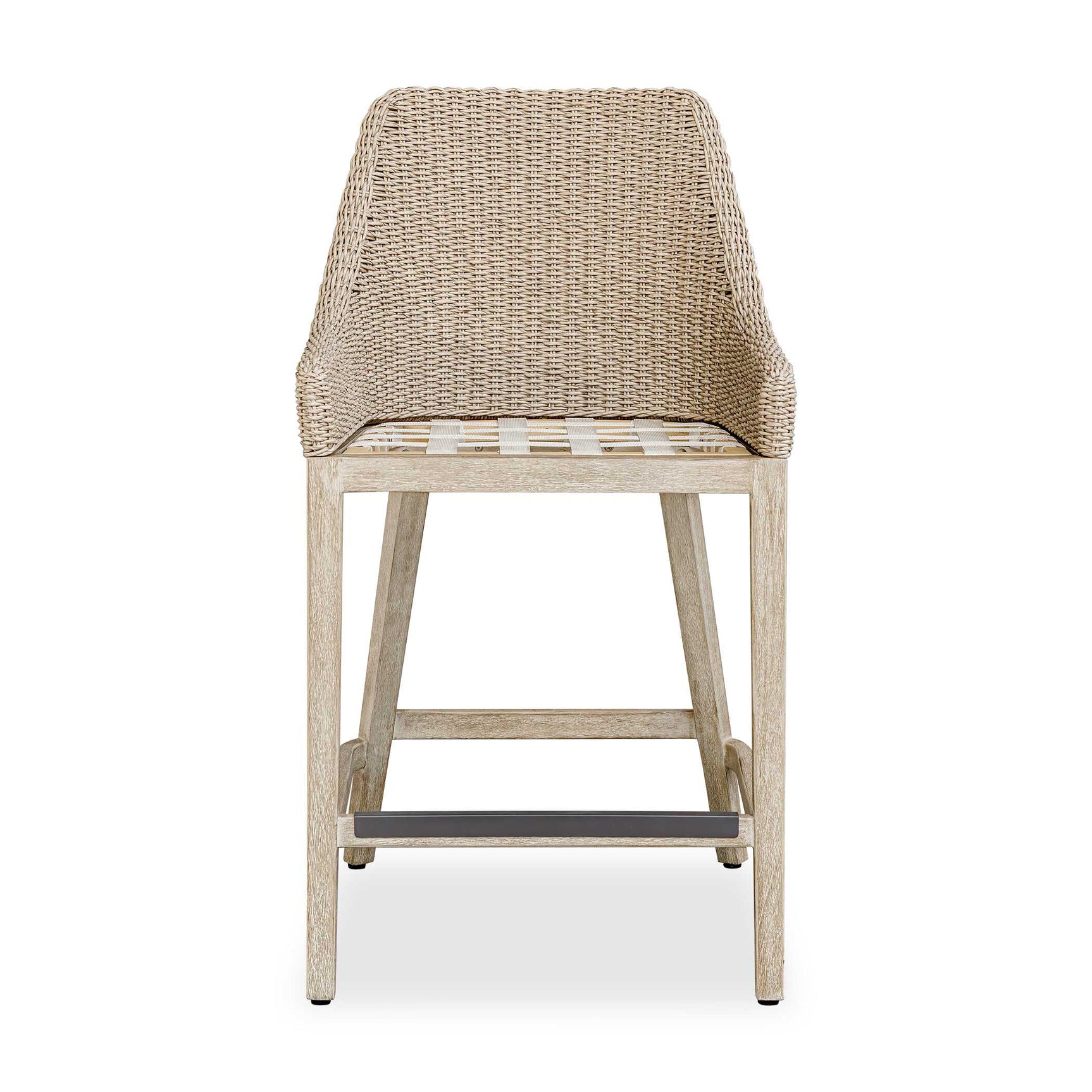 Paloma Brown/Gray/White Outdoor Wicker Counter Stool