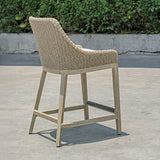 Paloma Brown/Gray/White Outdoor Wicker Counter Stool