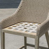 Paloma Brown/Gray/White Outdoor Wicker Counter Stool