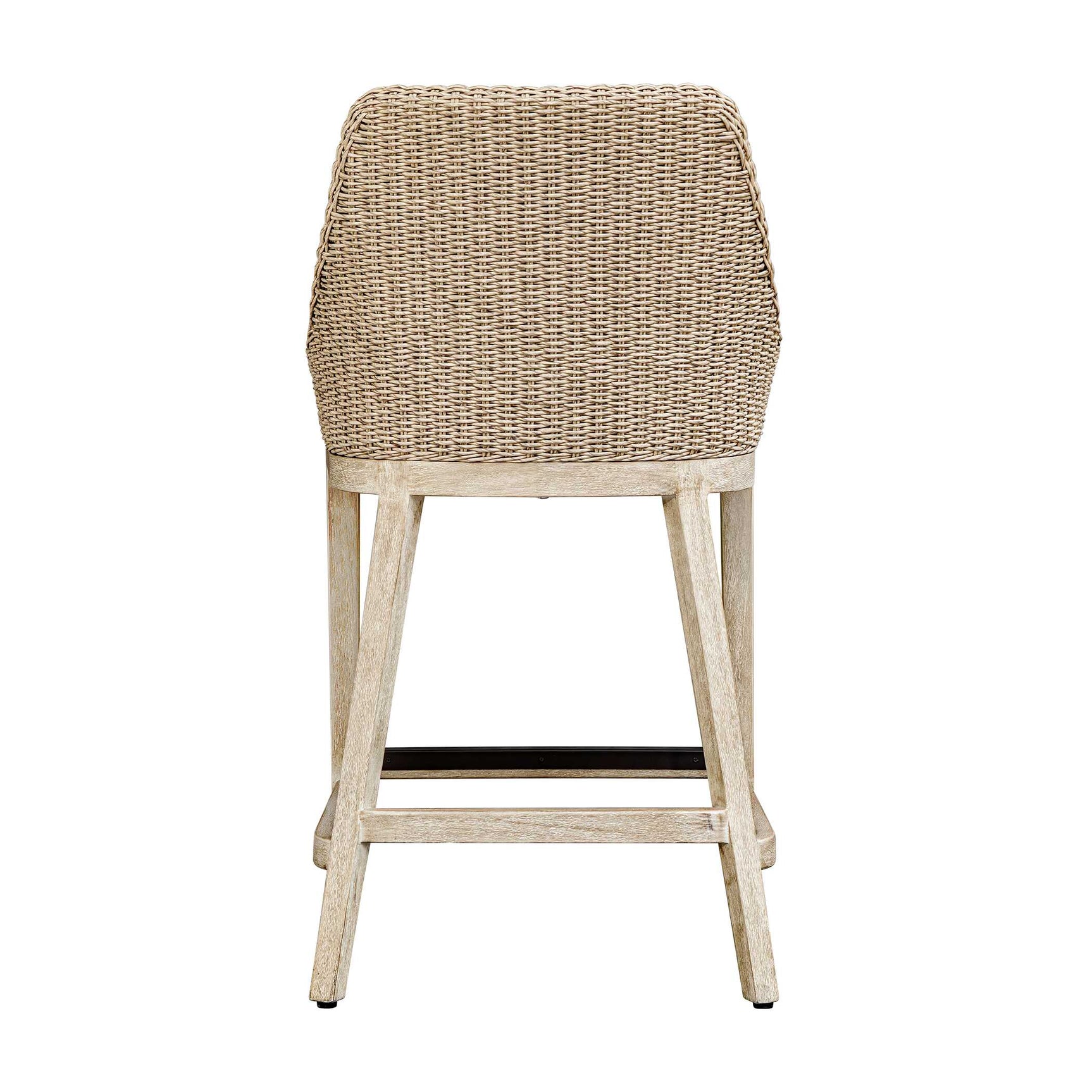 Paloma Brown/Gray/White Outdoor Wicker Counter Stool