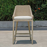 Paloma Brown/Gray/White Outdoor Wicker Counter Stool