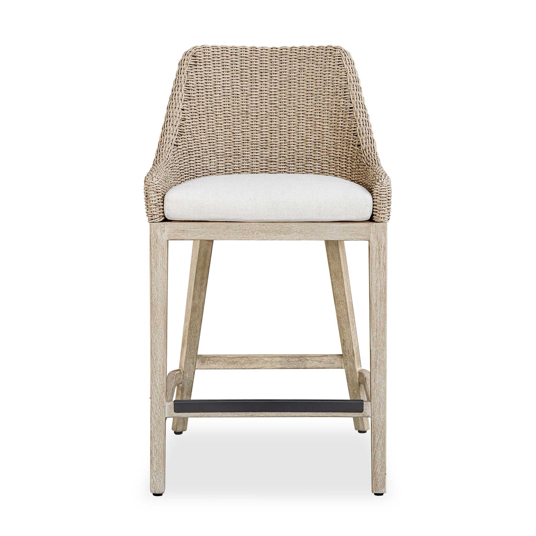 Paloma Brown/Gray/White Outdoor Wicker Counter Stool