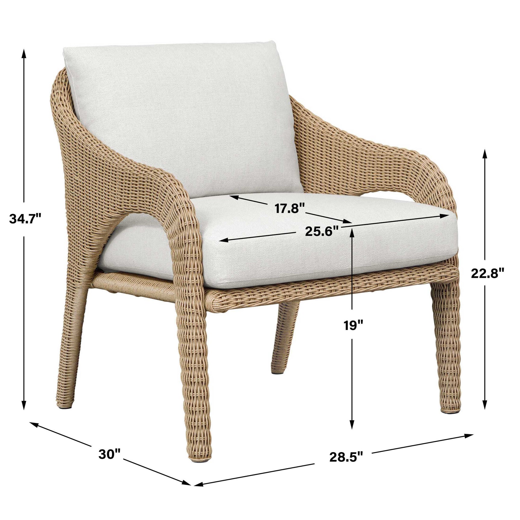 Kavali Woodtone Outdoor Wicker Lounge Chair