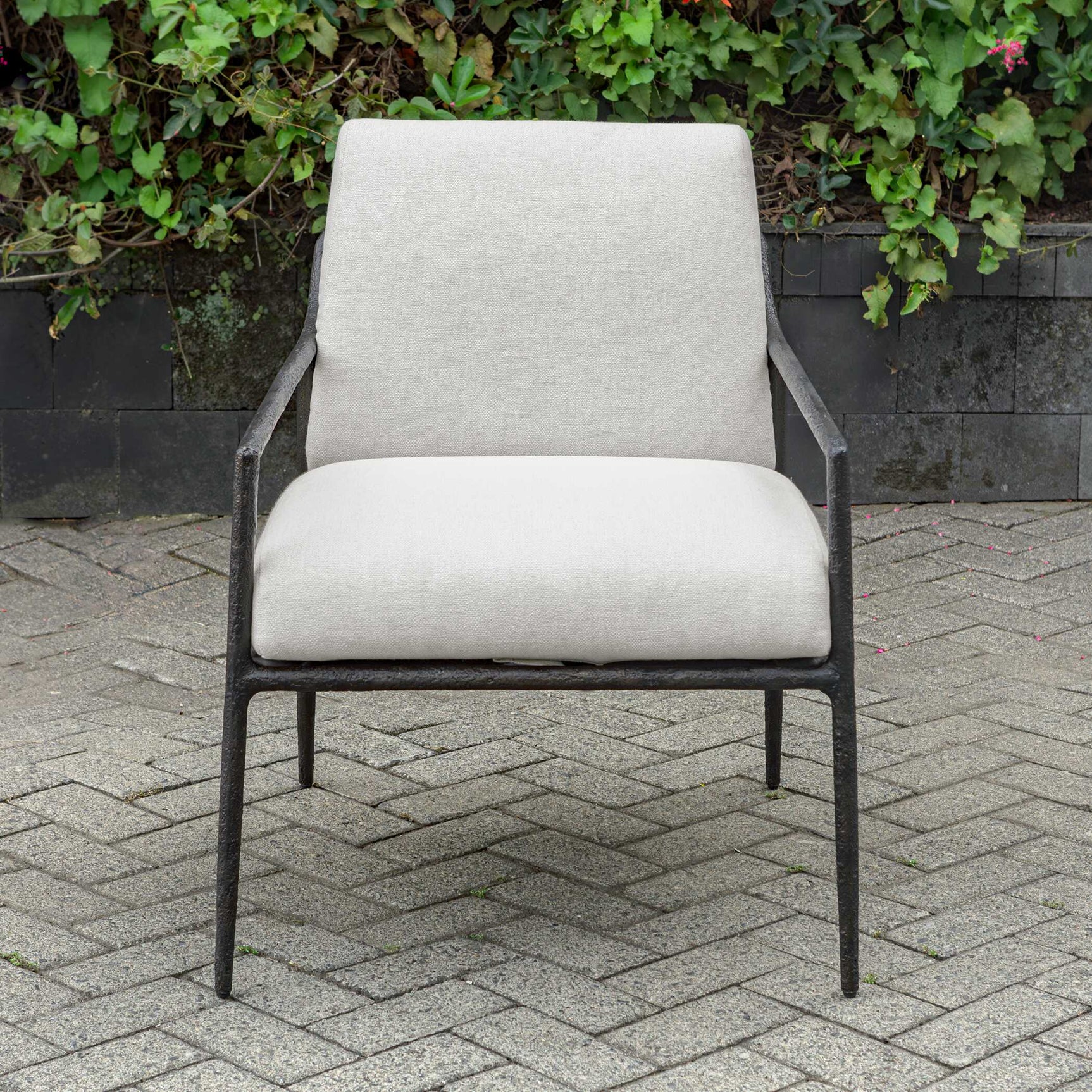 Thayer Bronze/White Outdoor Upholstered Lounge Chair