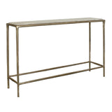 Minerva Brass/Gray/White Marble Top Console Table