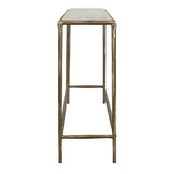 Minerva Brass/Gray/White Marble Top Console Table