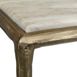 Minerva Brass/Gray/White Marble Top Console Table