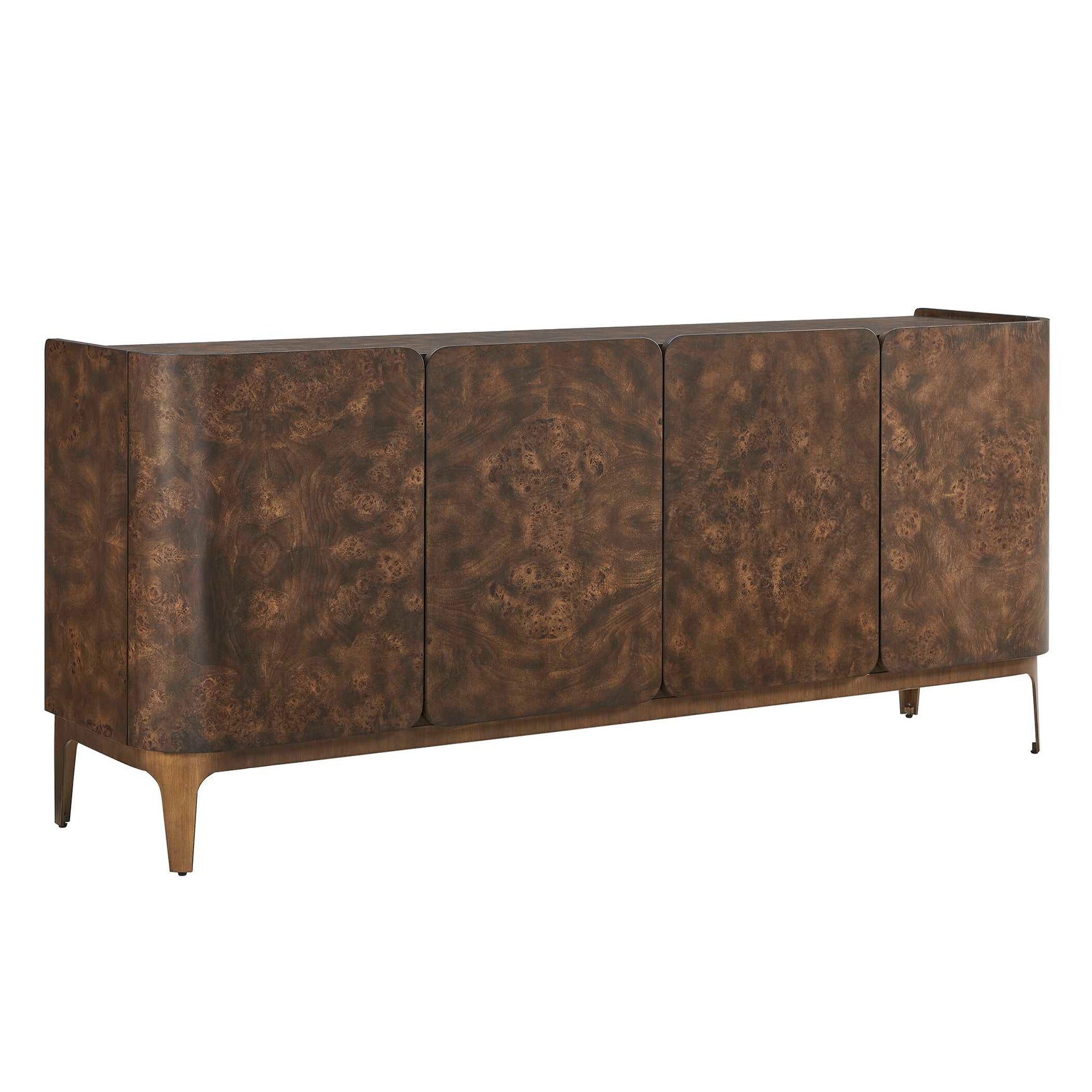 Melbourne Woodtone Mappa Burl 4 Door Cabinet