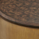 Parrish Brass/Woodtone Round Coffee Table