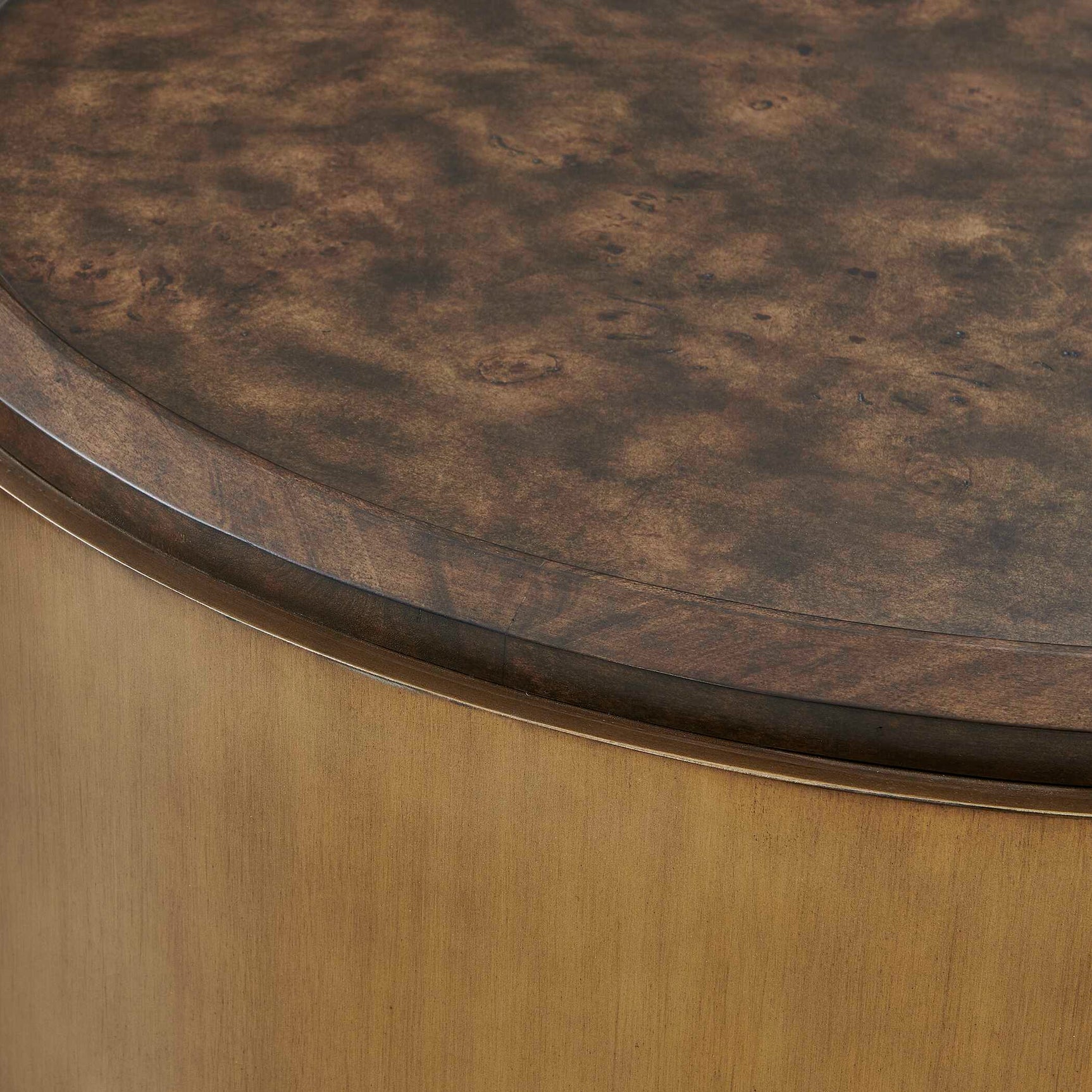 Parrish Brass/Woodtone Round Coffee Table