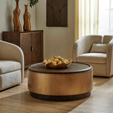 Parrish Brass/Woodtone Round Coffee Table
