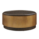 Parrish Brass/Woodtone Round Coffee Table