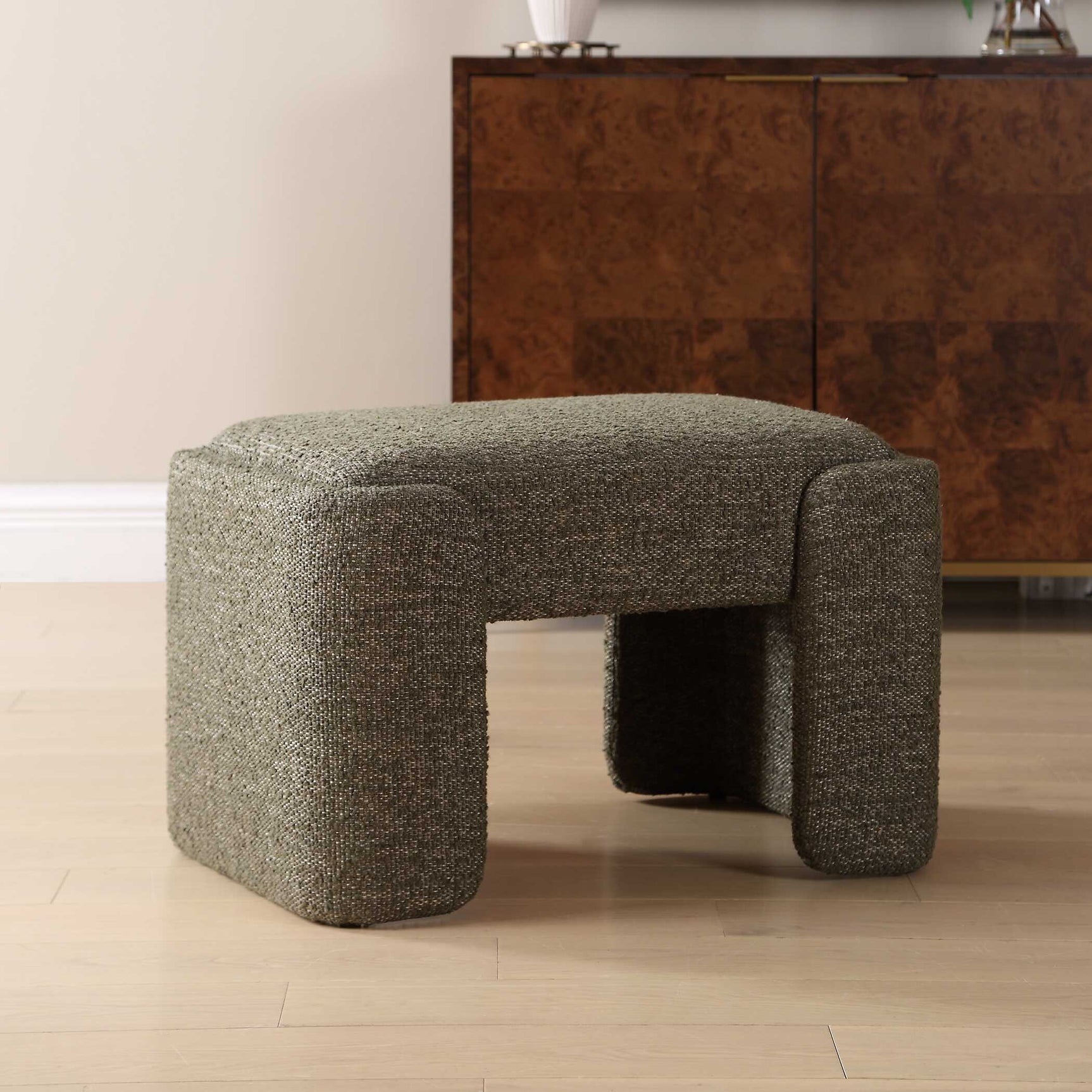 Angus Green Boucle Small Bench