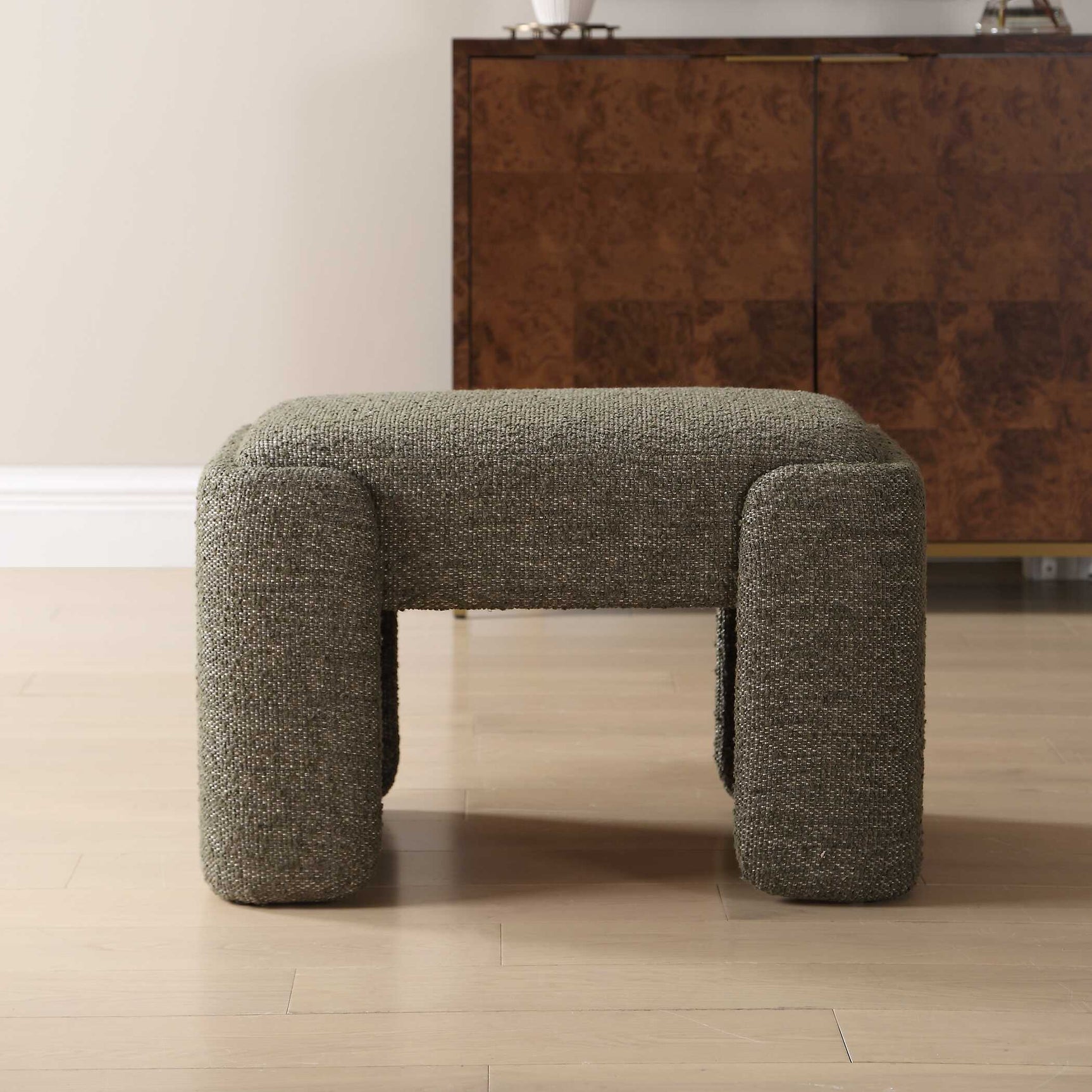 Angus Green Boucle Small Bench