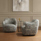 Ansel Tapestry Green Swivel Chair