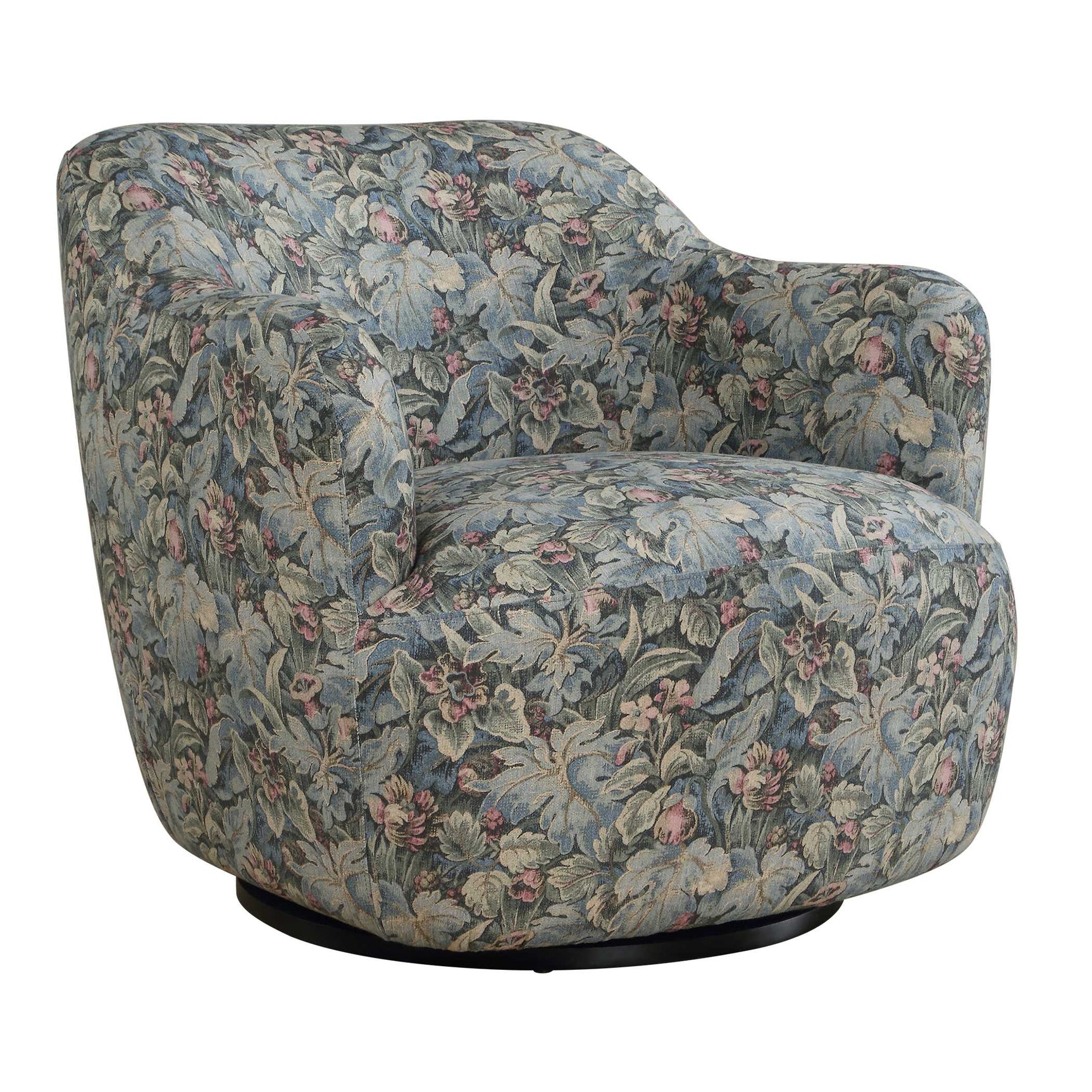 Ansel Tapestry Green Swivel Chair