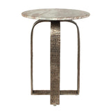Warner Silver/White Indoor-Outdoor Side Table