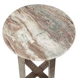 Warner Silver/White Indoor-Outdoor Side Table