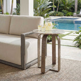 Warner Silver/White Indoor-Outdoor Side Table