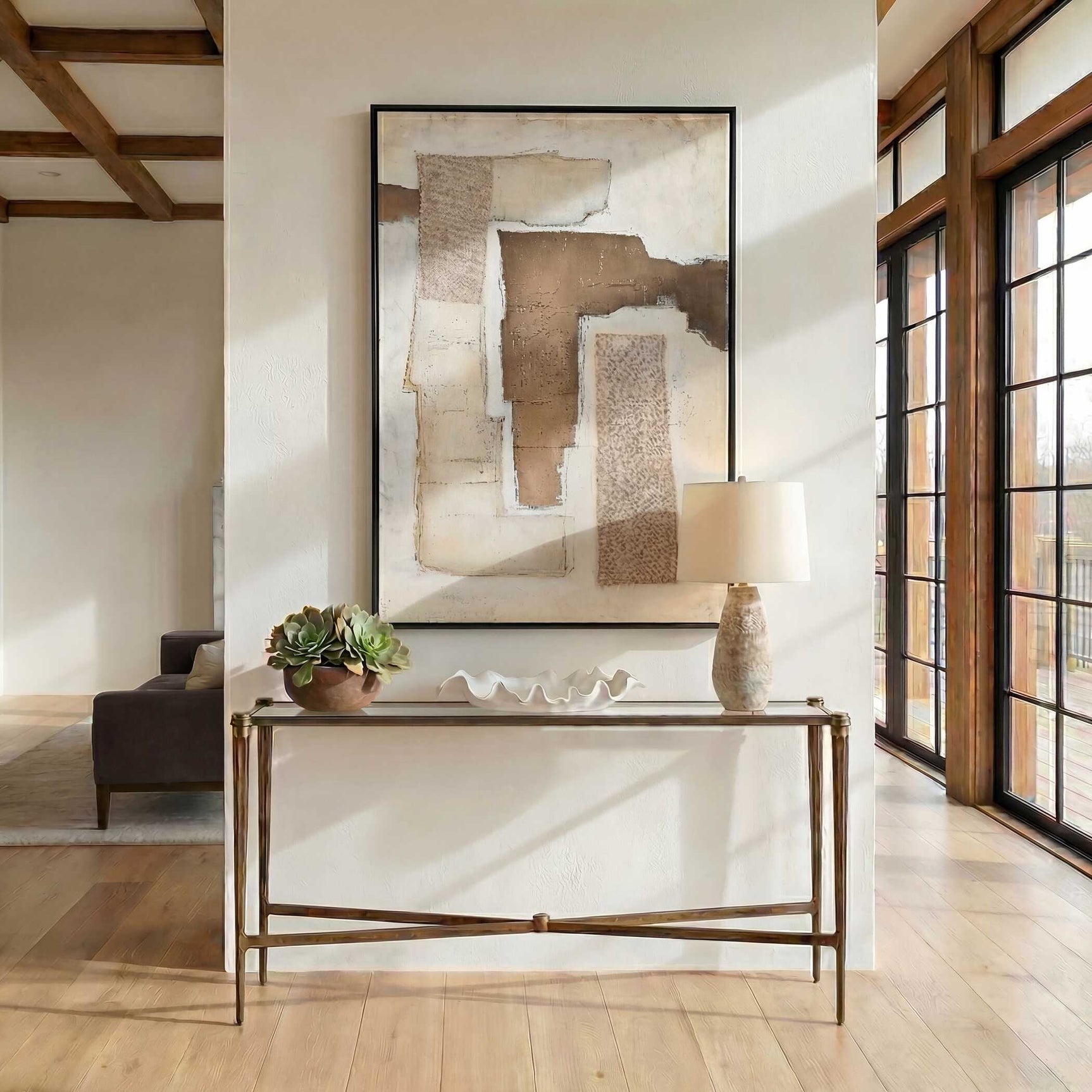 Amara Antique Brass Console Table