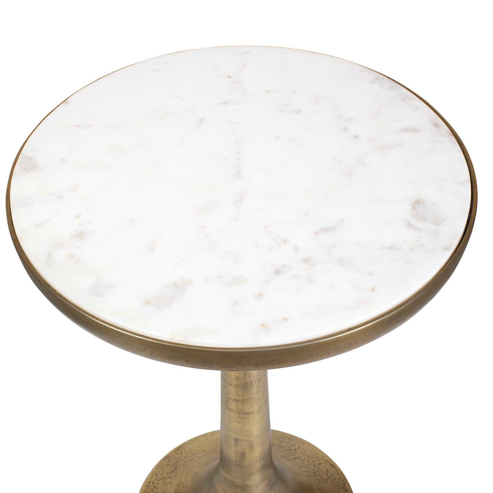Gianno White Round Marble Side Table