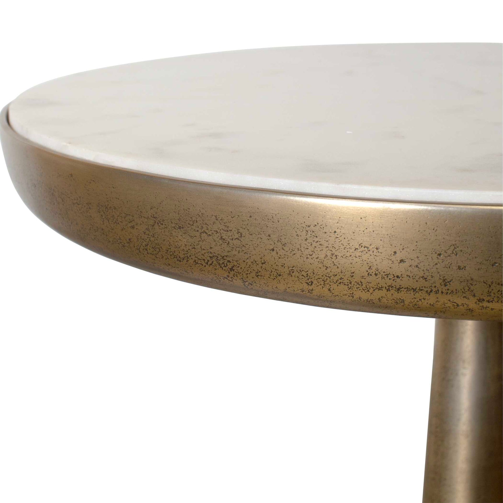 Gianno White Round Marble Side Table