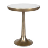 Gianno White Round Marble Side Table