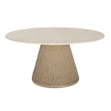 Cardoso Cerused Wheat/Concrete Indoor-Outdoor Dining Table