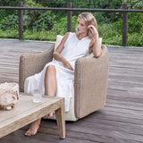 Sunset Gray/White Outdoor Swivel Lounge Chair