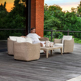 Sunset Gray/White Outdoor Swivel Lounge Chair